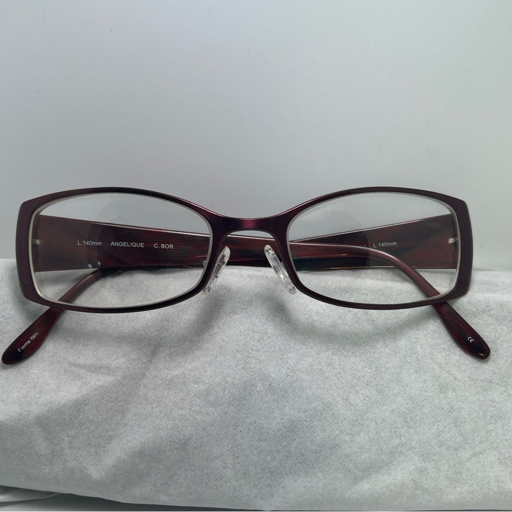 BCBG Maxazria  Angelique C.Bor Red/Burgundy Full-Rim Eyeglasses Frames 52-17-140